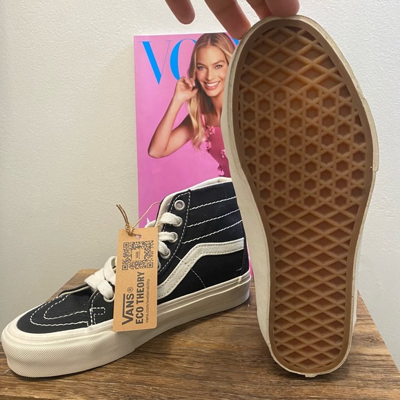 ✨NWT✨ Tapered Vans Eco Theory -sk8-Hi 🍃 Black + Oatmeal - Picture 3 of 6